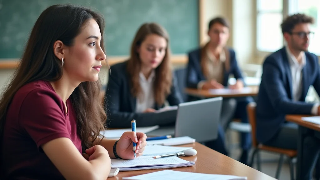 The image shows a stack of books and papers representing solutions for school teacher recruitment questions.